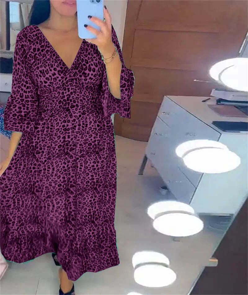 đ„Was soll ich morgen anziehenđ„Damen-Wickelkleid aus Baumwolle mit Leopardenmuster