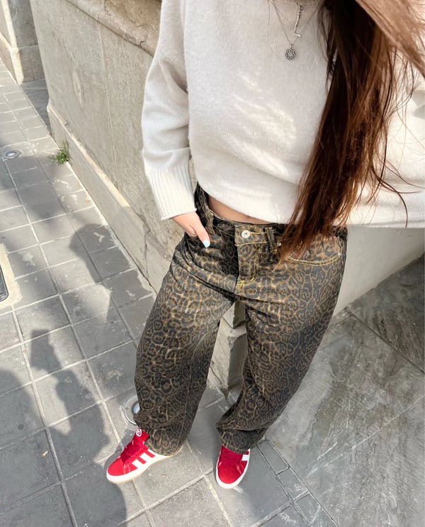 2025 Viral Jeans mit Leopardenmuster