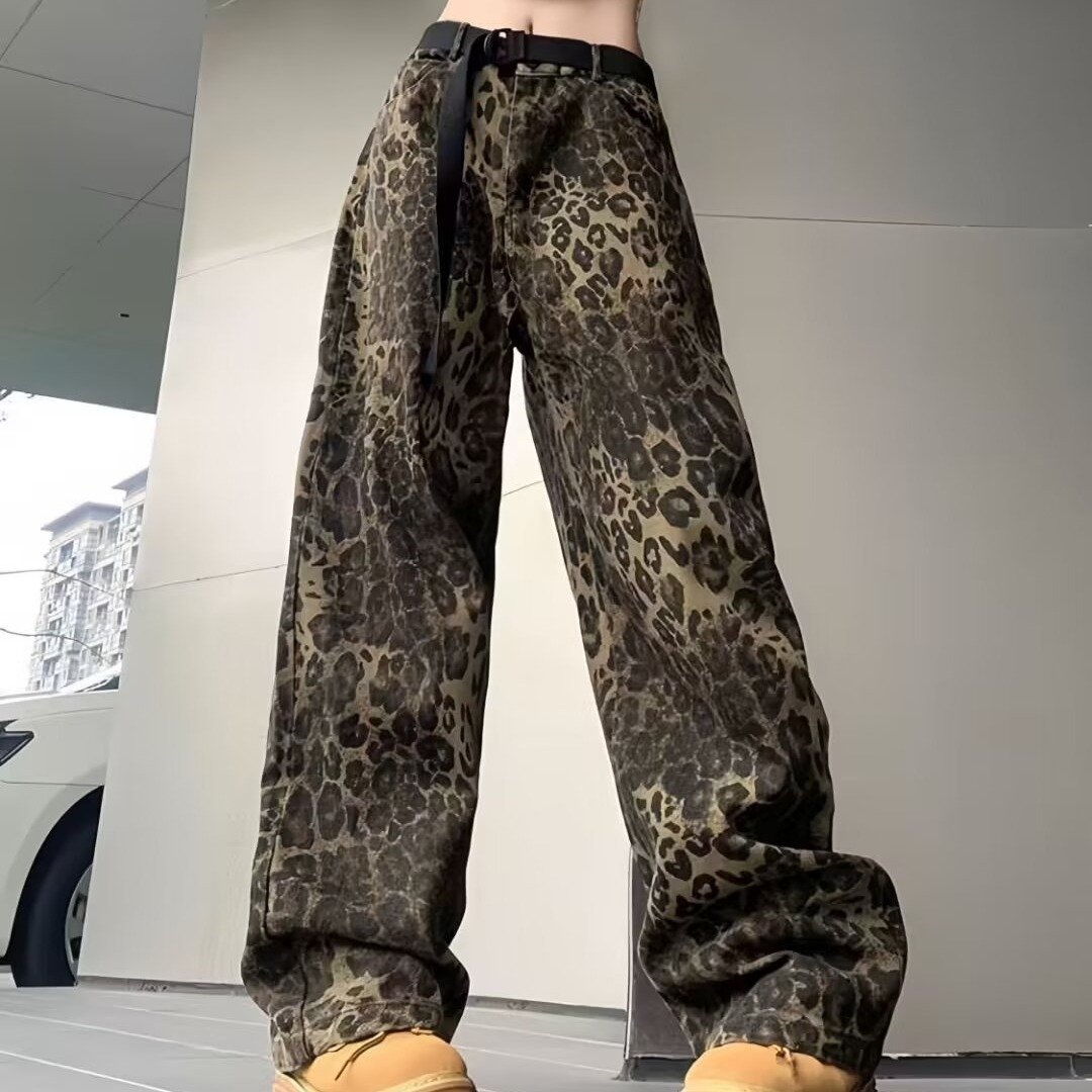 2025 Viral Jeans mit Leopardenmuster
