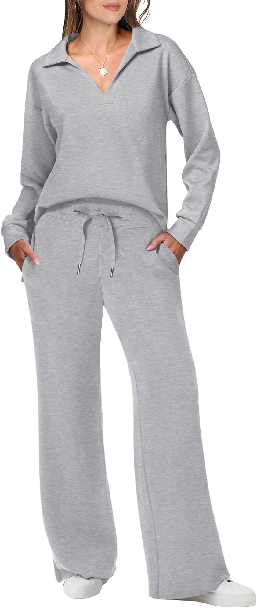 ⏰Bis zu 49 % Rabatt!🔥Damen 2-teilige Sets, lässige Langarm-Sweatanzüge