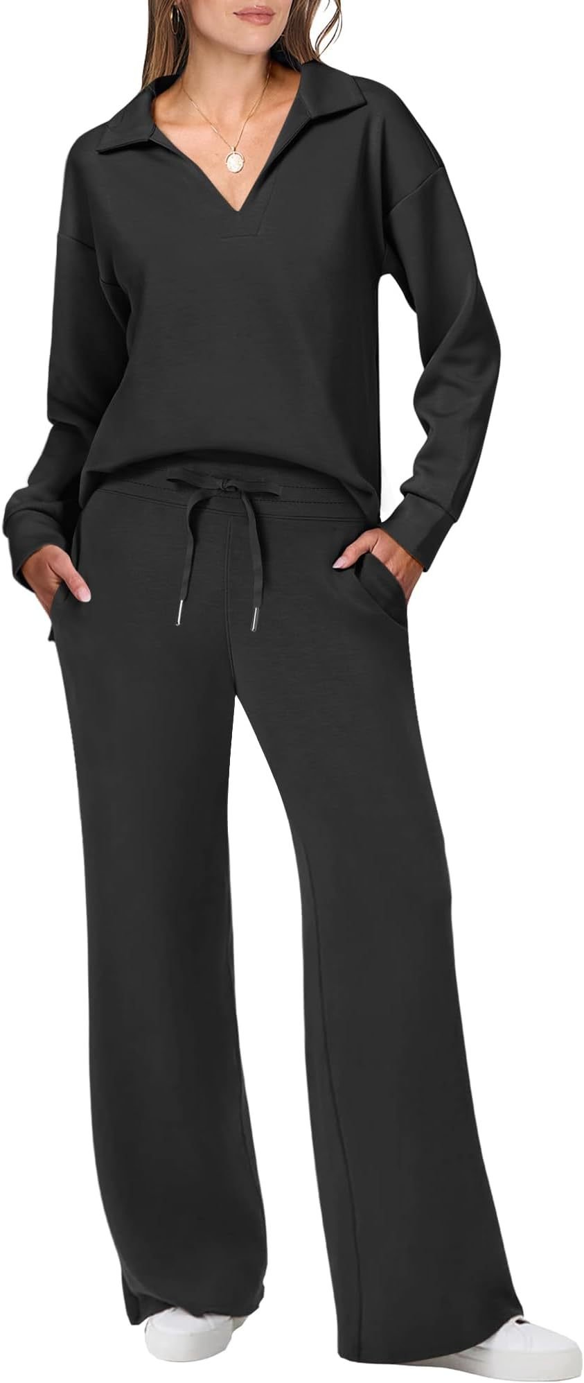 ⏰Bis zu 49 % Rabatt!🔥Damen 2-teilige Sets, lässige Langarm-Sweatanzüge