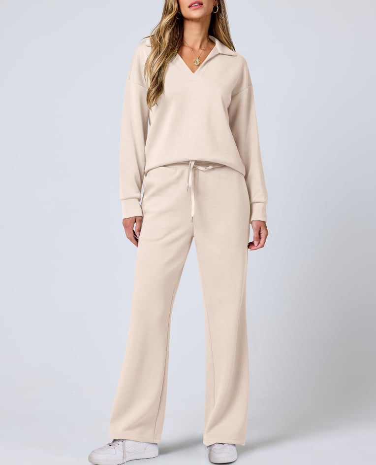 ⏰Bis zu 49 % Rabatt!🔥Damen 2-teilige Sets, lässige Langarm-Sweatanzüge