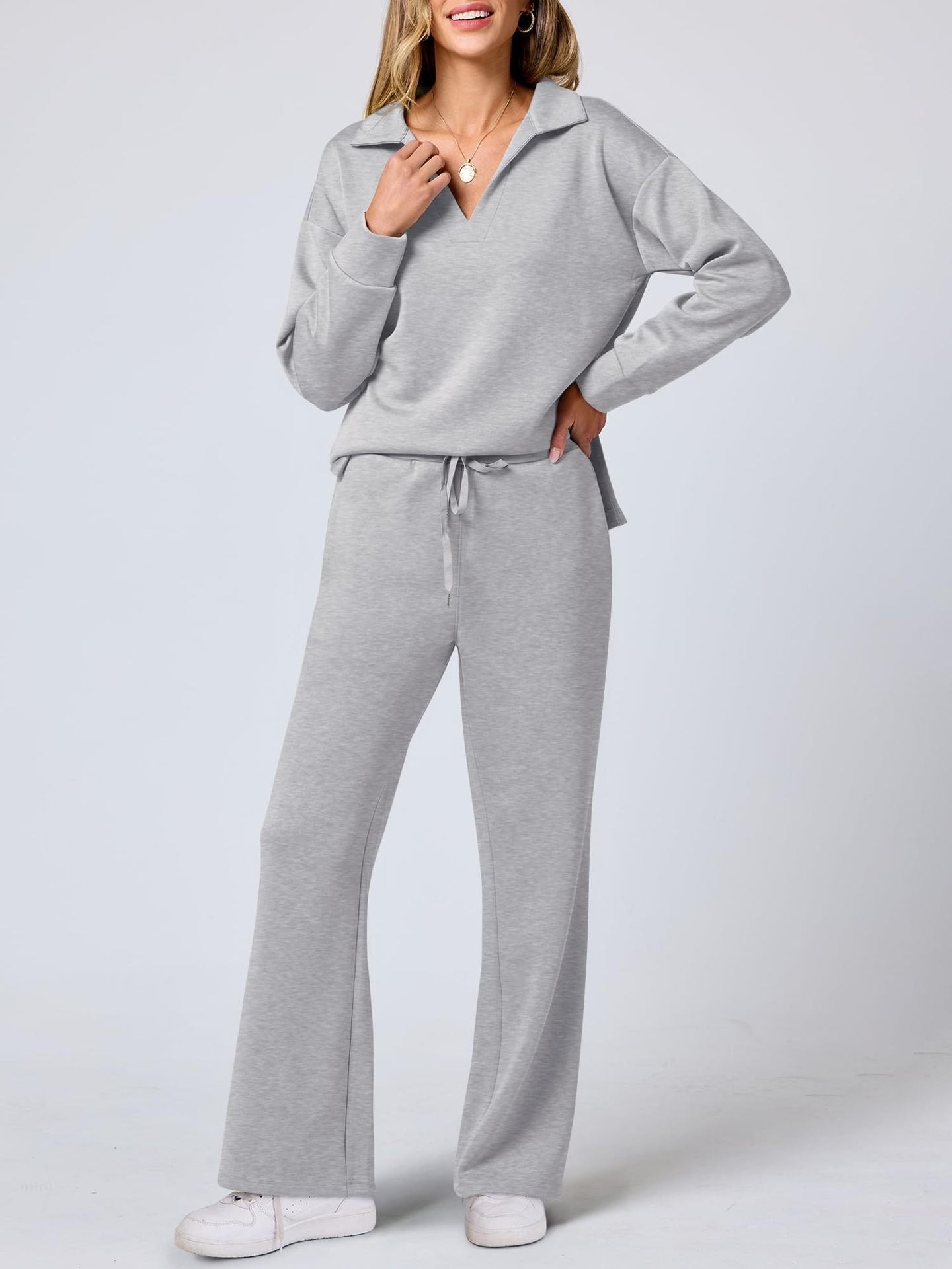 ⏰Bis zu 49 % Rabatt!🔥Damen 2-teilige Sets, lässige Langarm-Sweatanzüge