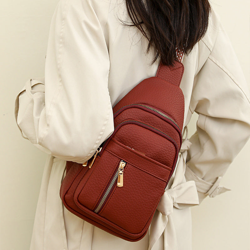 🔥50 % RABATT🔥Brusttasche aus Vintage-PU-Leder für Damen