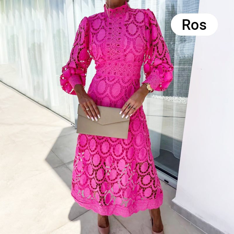 Was soll ich morgen anziehen?✨Elegantes Langarm Spitzenkleid für Damen