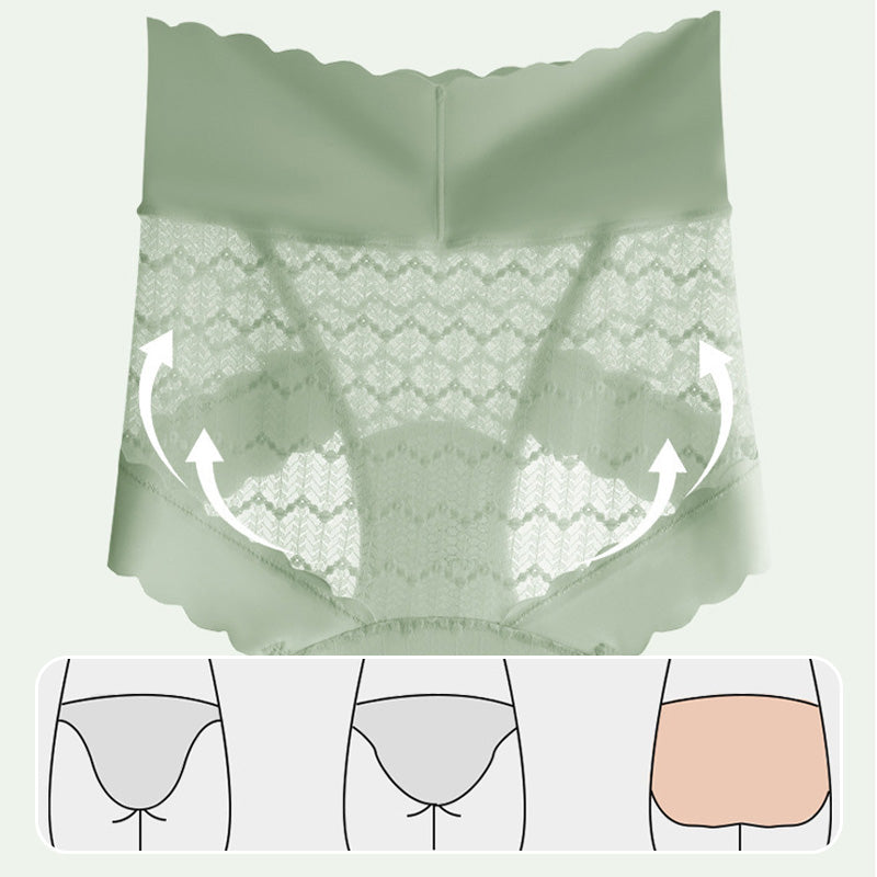 🔥Kaufe 1, bekomme 2 gratis🔥Bequeme atmungsaktive nahtlose Spitzen-Slips mit hoher Taille