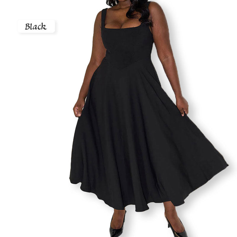 Fließendes A-Linien-Tank-Midikleid