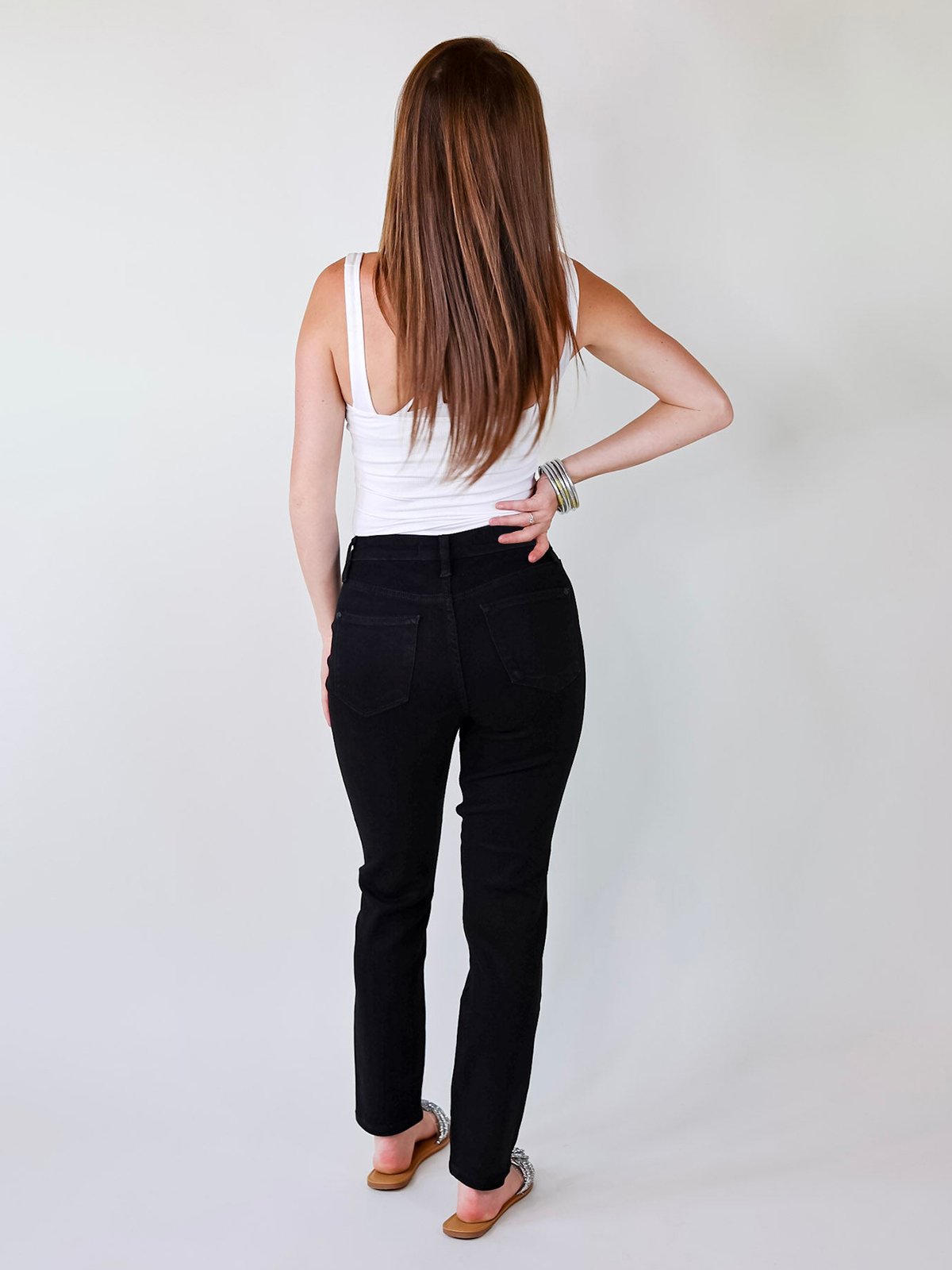 Bauchfreie Slim Fit Jeans mit Bündchen