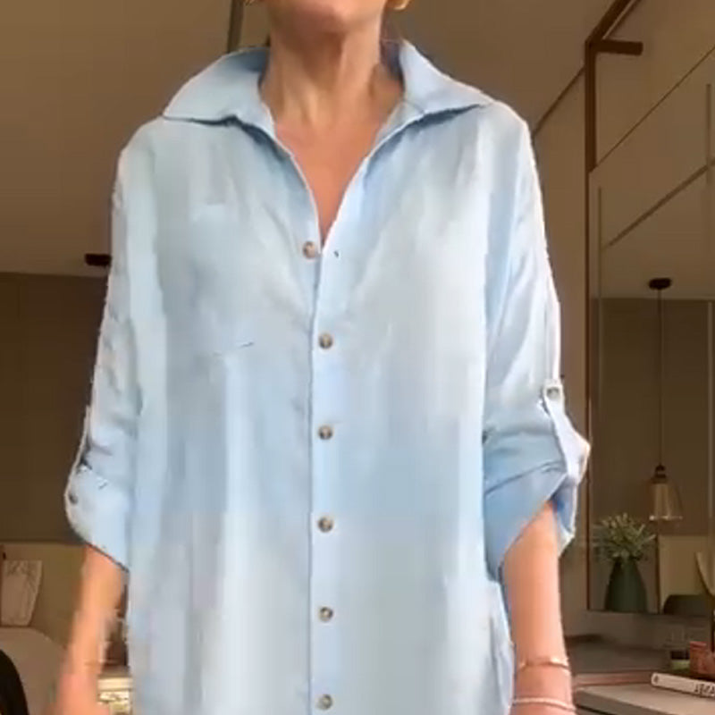 ⏳Begrenzte Zeit 50% Rabatt💥Lockeres Hemdblusenkleid mit Knöpfen für Damen