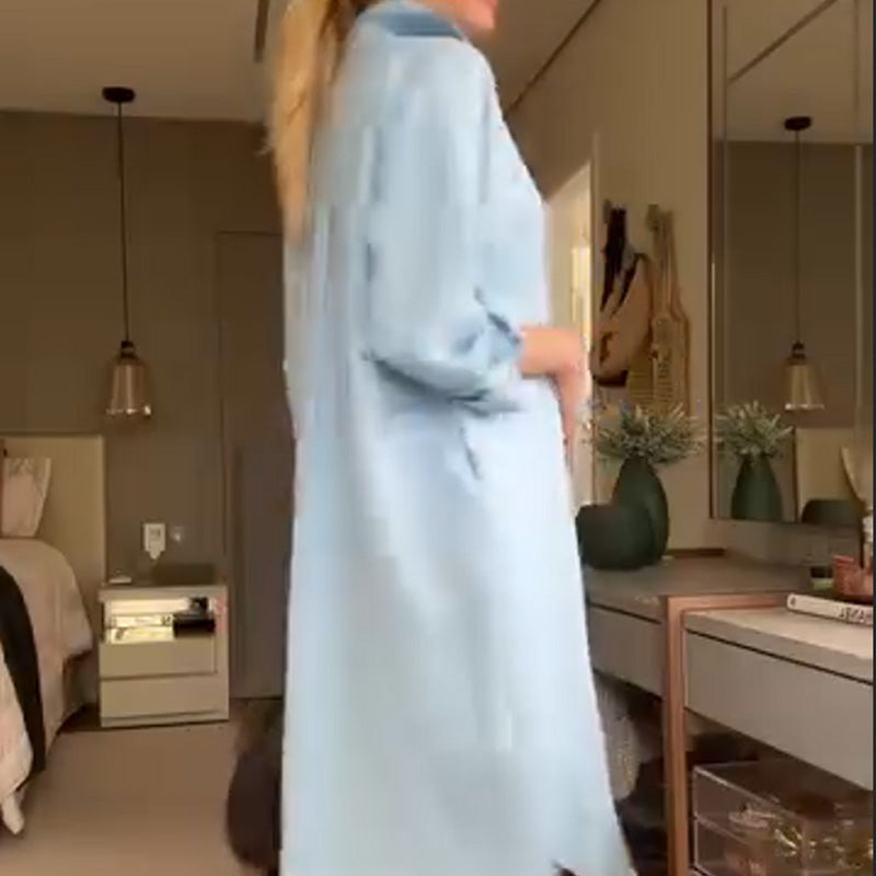 ⏳Begrenzte Zeit 50% Rabatt💥Lockeres Hemdblusenkleid mit Knöpfen für Damen