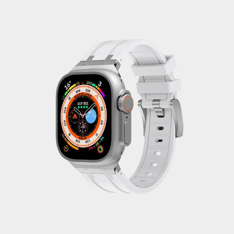 š„Letzten Tag 50 % Rabatt auf kostenlosen Versandš„AP Metallkopf-Silikonband für Apple Watch