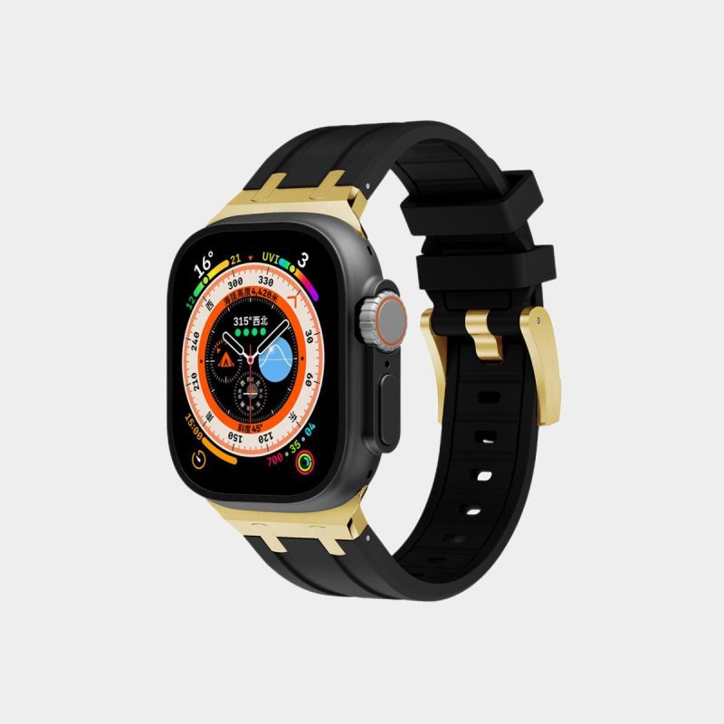 š„Letzten Tag 50 % Rabatt auf kostenlosen Versandš„AP Metallkopf-Silikonband für Apple Watch
