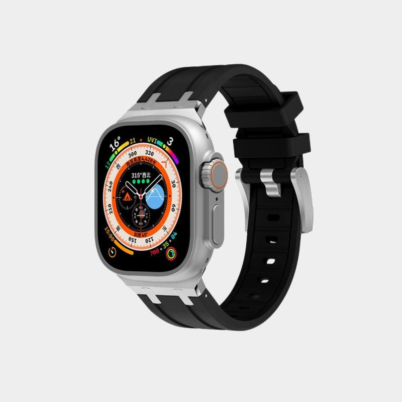 š„Letzten Tag 50 % Rabatt auf kostenlosen Versandš„AP Metallkopf-Silikonband für Apple Watch