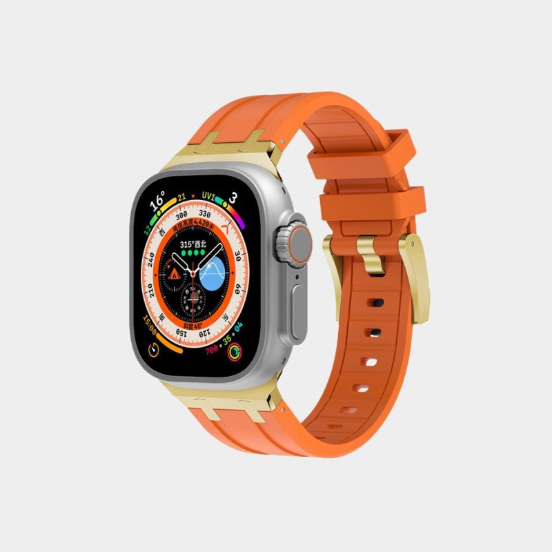 š„Letzten Tag 50 % Rabatt auf kostenlosen Versandš„AP Metallkopf-Silikonband für Apple Watch