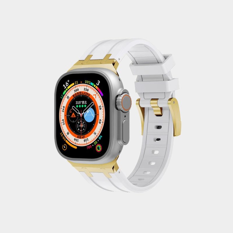 š„Letzten Tag 50 % Rabatt auf kostenlosen Versandš„AP Metallkopf-Silikonband für Apple Watch