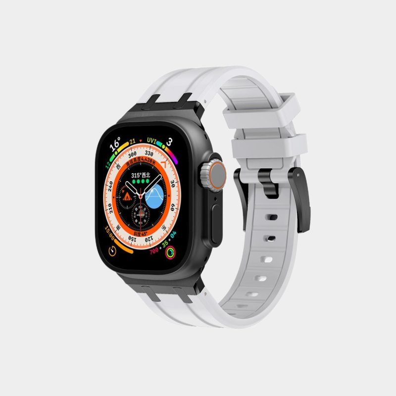 š„Letzten Tag 50 % Rabatt auf kostenlosen Versandš„AP Metallkopf-Silikonband für Apple Watch
