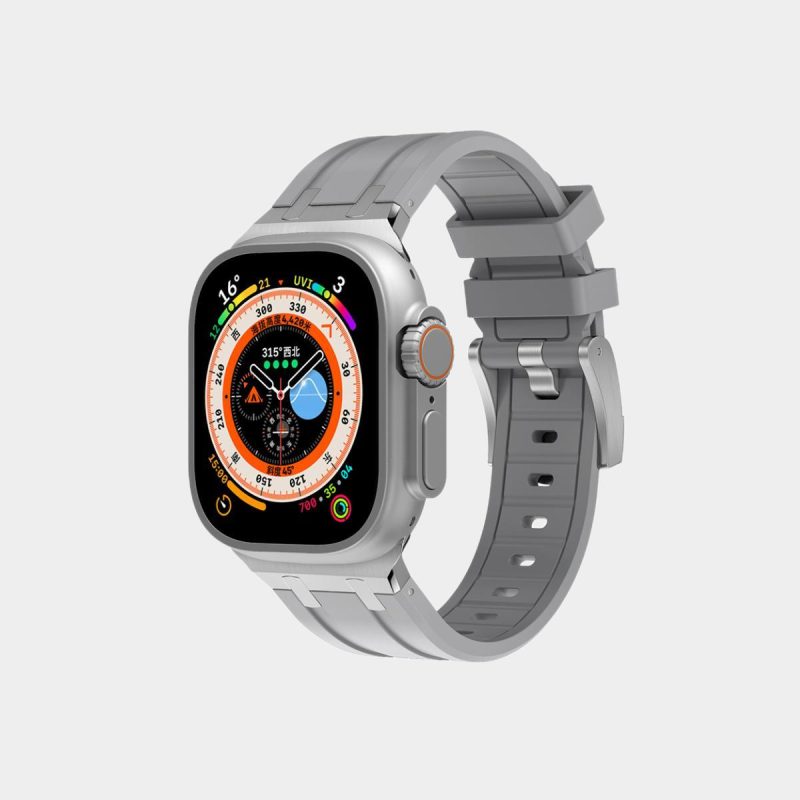 š„Letzten Tag 50 % Rabatt auf kostenlosen Versandš„AP Metallkopf-Silikonband für Apple Watch