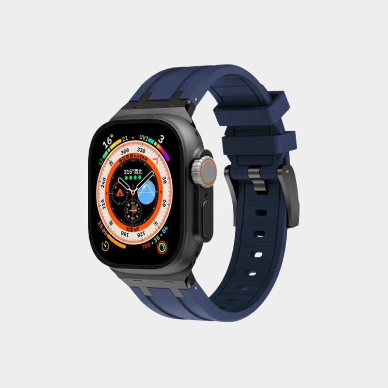 š„Letzten Tag 50 % Rabatt auf kostenlosen Versandš„AP Metallkopf-Silikonband für Apple Watch