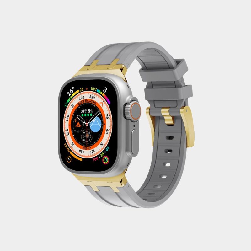 š„Letzten Tag 50 % Rabatt auf kostenlosen Versandš„AP Metallkopf-Silikonband für Apple Watch