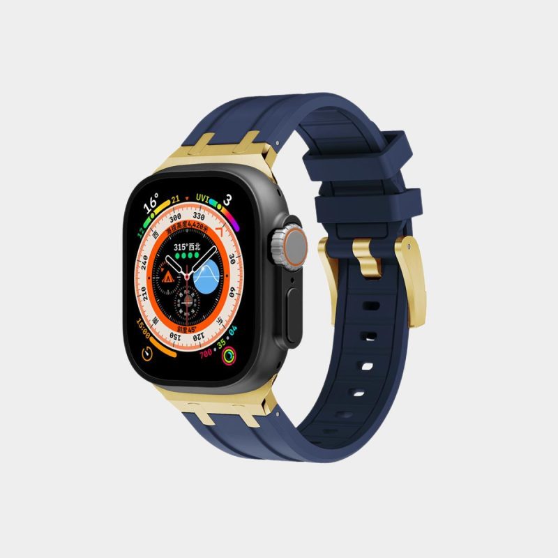 š„Letzten Tag 50 % Rabatt auf kostenlosen Versandš„AP Metallkopf-Silikonband für Apple Watch