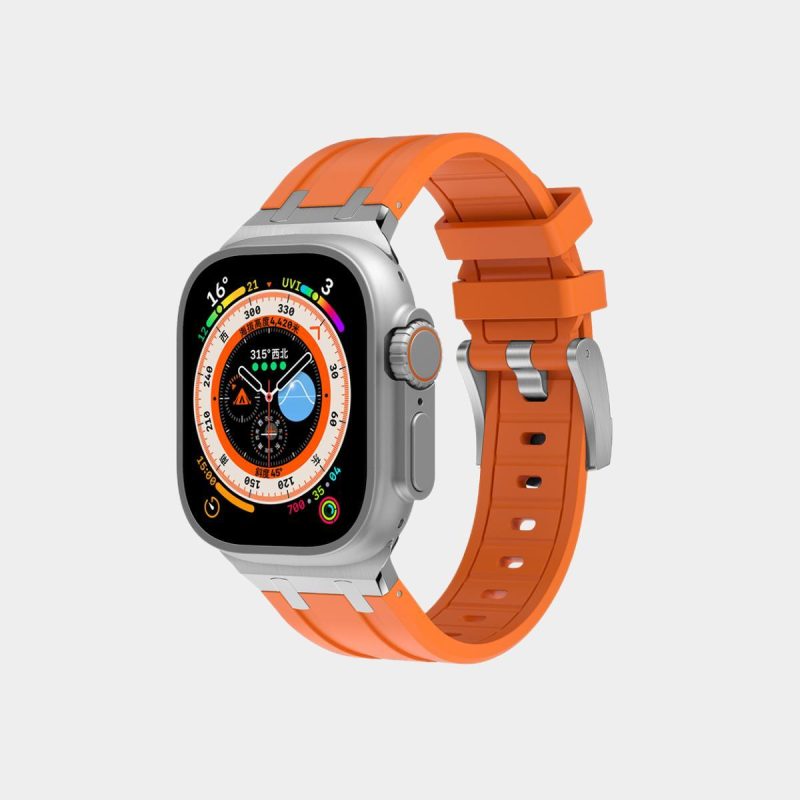 š„Letzten Tag 50 % Rabatt auf kostenlosen Versandš„AP Metallkopf-Silikonband für Apple Watch