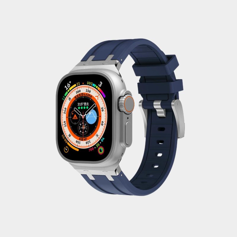 š„Letzten Tag 50 % Rabatt auf kostenlosen Versandš„AP Metallkopf-Silikonband für Apple Watch