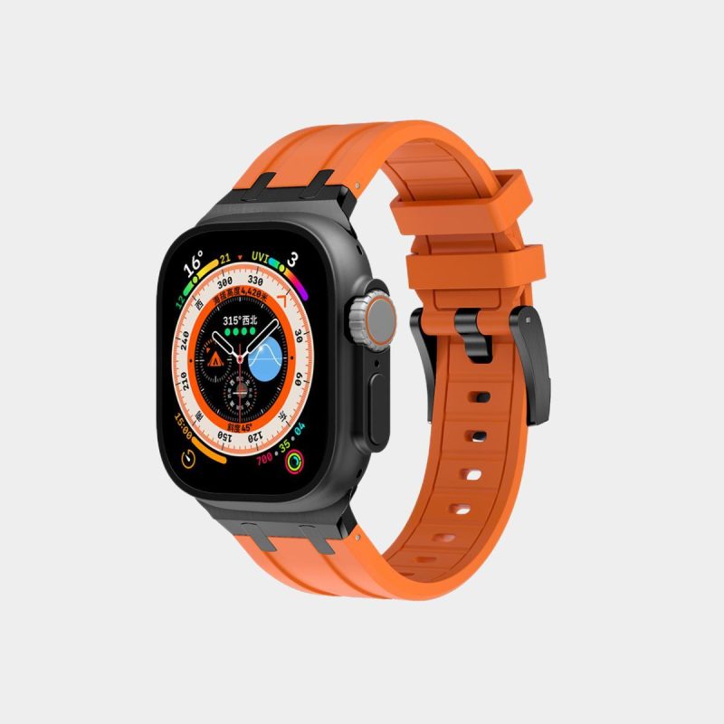 š„Letzten Tag 50 % Rabatt auf kostenlosen Versandš„AP Metallkopf-Silikonband für Apple Watch