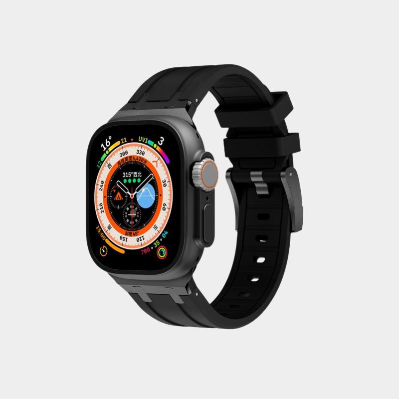 š„Letzten Tag 50 % Rabatt auf kostenlosen Versandš„AP Metallkopf-Silikonband für Apple Watch