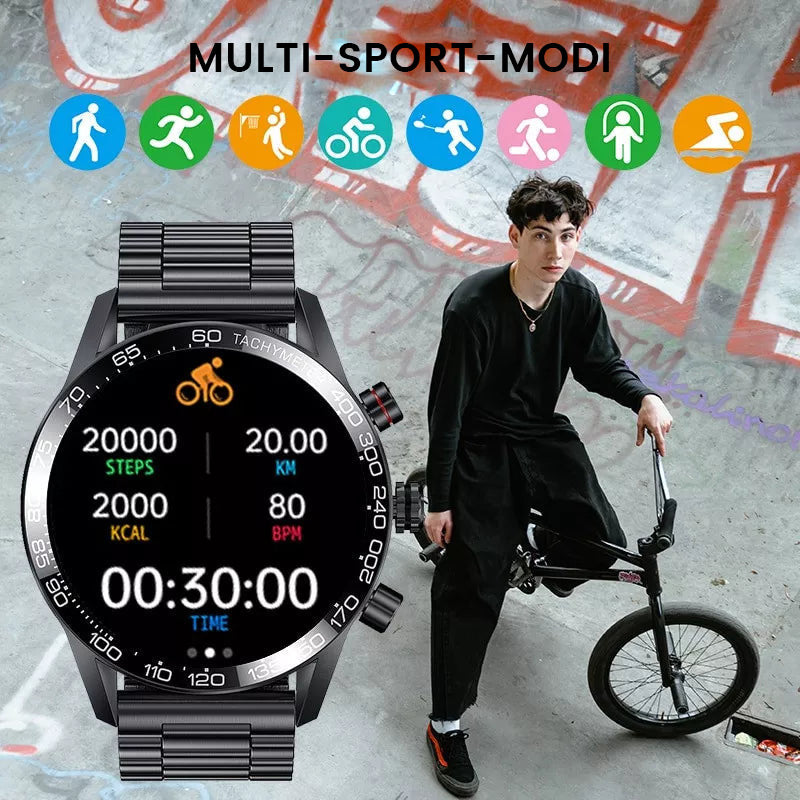 SMARTWATCH BENUTZERDEFINIERTES ZIFFERBLATT, SPORT WASSERDICHT BLUETOOTH ANRUF SMARTWATCH ECG+PPG