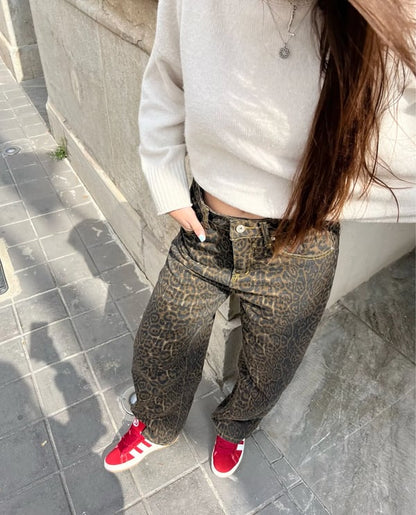 2025 Viral Jeans mit Leopardenmuster