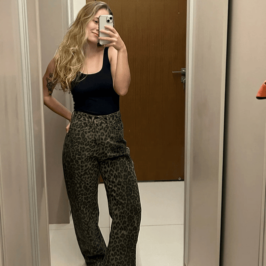 2025 Viral Jeans mit Leopardenmuster
