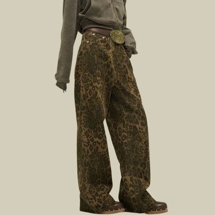 2025 Viral Jeans mit Leopardenmuster