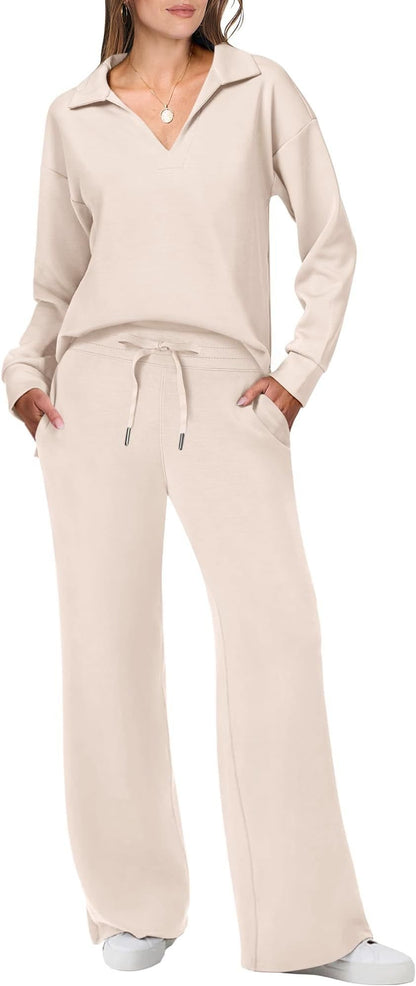 ⏰Bis zu 49 % Rabatt!🔥Damen 2-teilige Sets, lässige Langarm-Sweatanzüge