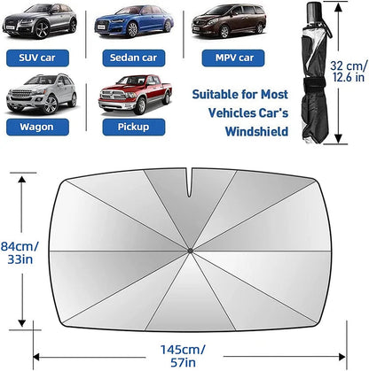 Auto Windschutzscheibe Sonnenschirm Regenschirm - faltbar Auto Regenschirm Sonnenschirm Abdeckung. Anti-UV-Auto-Windschutzscheibe (Wärmeisolierung Schutz) Auto-Windschutzscheibe deckt die meisten Autos ab