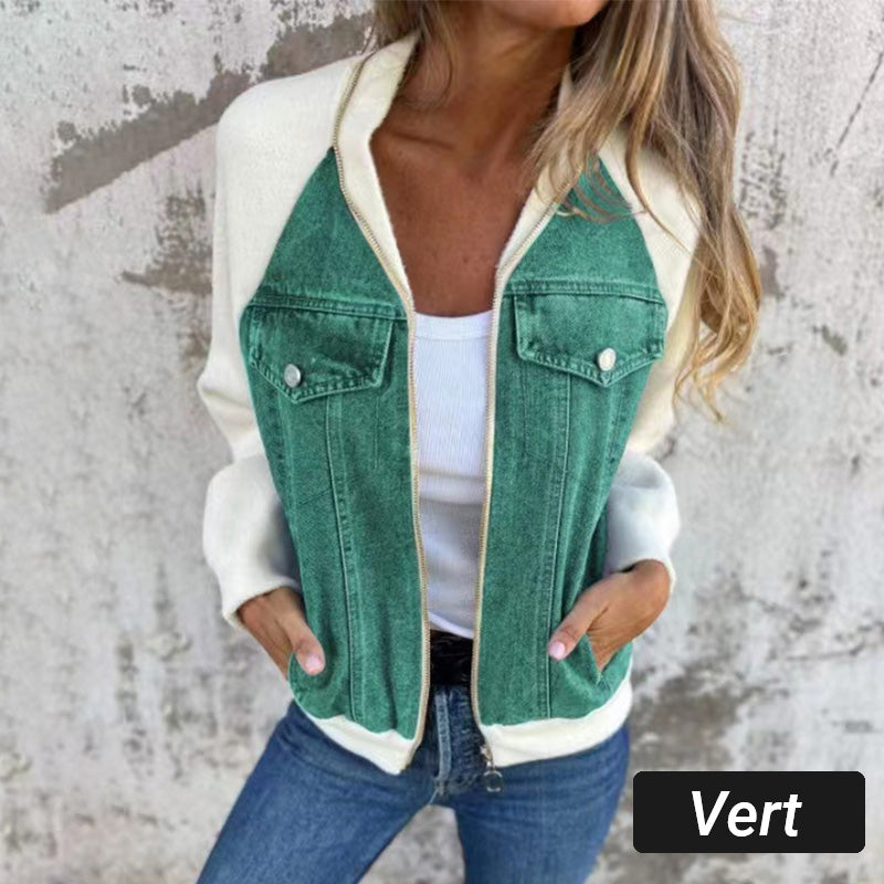 🔥Neue Mode Frauen kreative Denim Spleißen Jacke