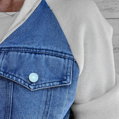 🔥Neue Mode Frauen kreative Denim Spleißen Jacke