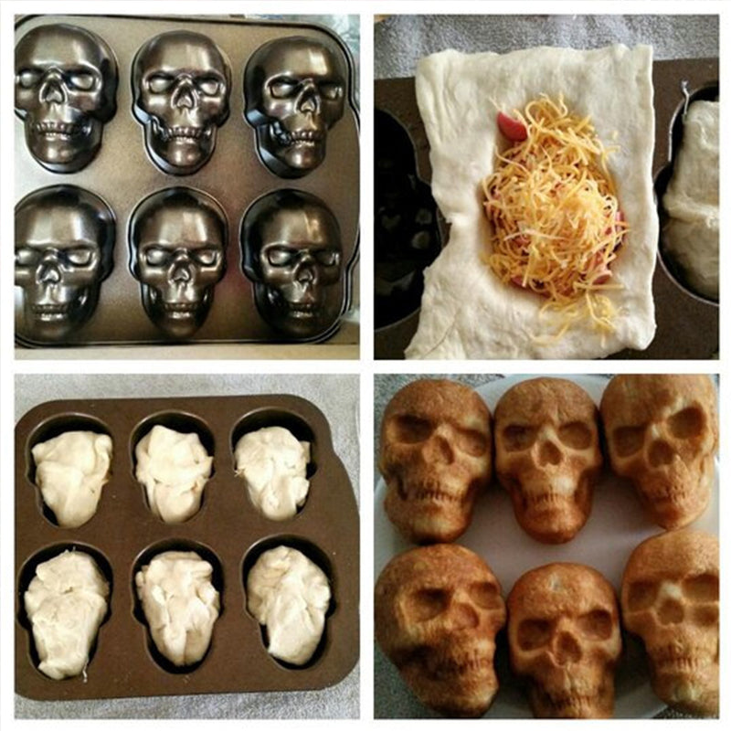 💀Halloween 3D-Skelett-Kuchenform – Aluminium-Kuchenform