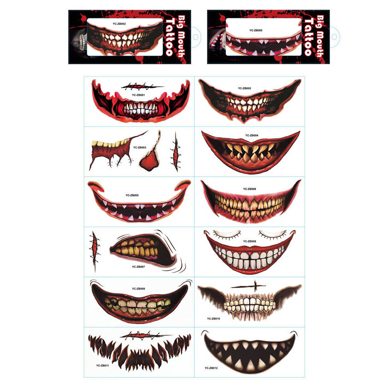 Halloween Prank Makeup Temporäres Tattoo Set