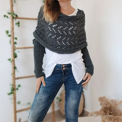 49%Rabatt🔥💥Frauen Strick-Poncho Mit Ausschnitten