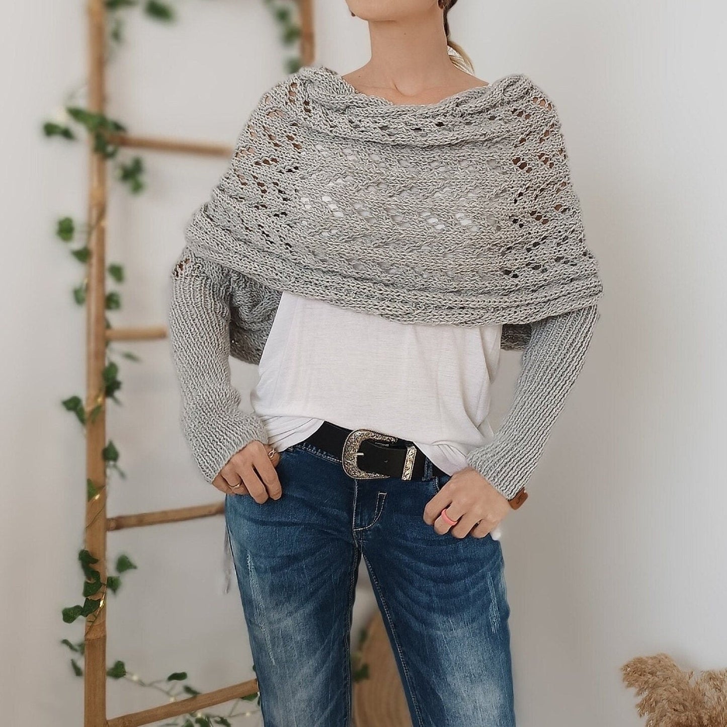 49%Rabatt🔥💥Frauen Strick-Poncho Mit Ausschnitten