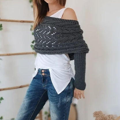 49%Rabatt🔥💥Frauen Strick-Poncho Mit Ausschnitten