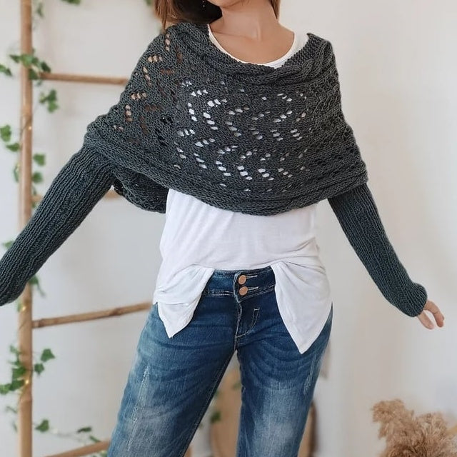 49%Rabatt🔥💥Frauen Strick-Poncho Mit Ausschnitten