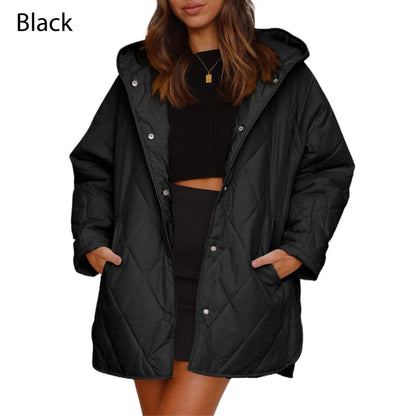 Trendige leichte Steppjacke mit Kapuze für Damen im Winter