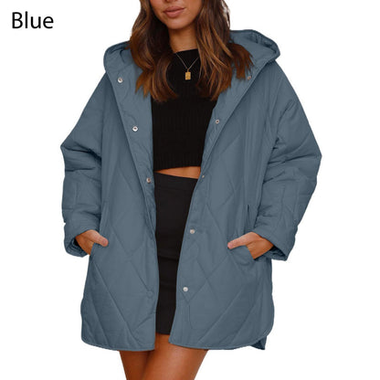 Trendige leichte Steppjacke mit Kapuze für Damen im Winter