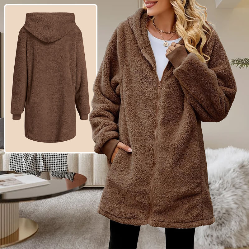 Durchdachtes Geschenk! Women's Winter Loose Plüsch Langarm mit Kapuze