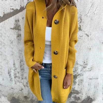 🍂Herbst-Specials🍂Knopfstrickjacke mit Kapuze für Frauen🥳Kostenloser Versand