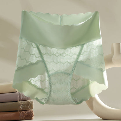 🔥Kaufe 1, bekomme 2 gratis🔥Bequeme atmungsaktive nahtlose Spitzen-Slips mit hoher Taille