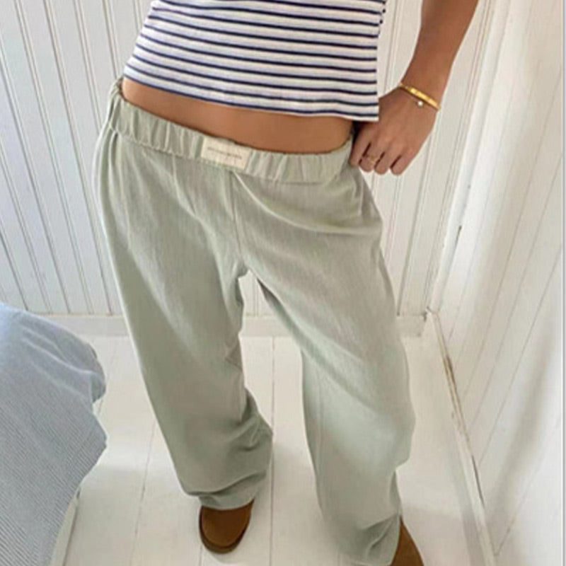Gestreifte Damen Casual Relaxed Fit Straight Lounge Pants