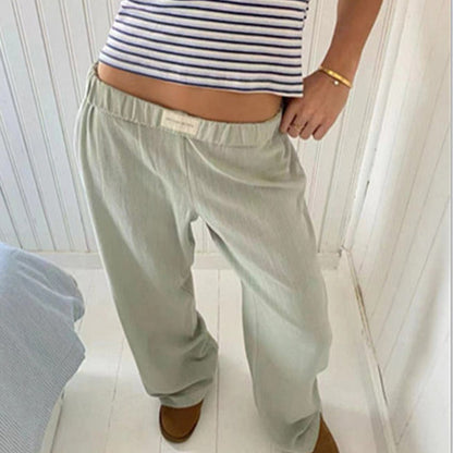 Gestreifte Damen Casual Relaxed Fit Straight Lounge Pants
