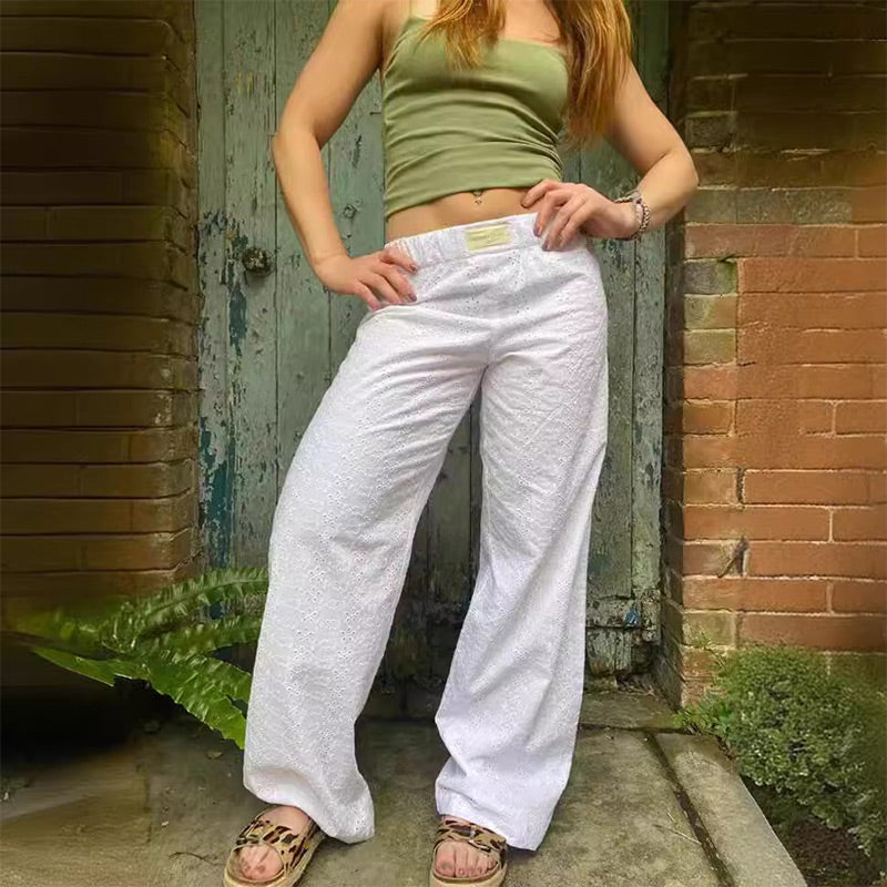 Gestreifte Damen Casual Relaxed Fit Straight Lounge Pants